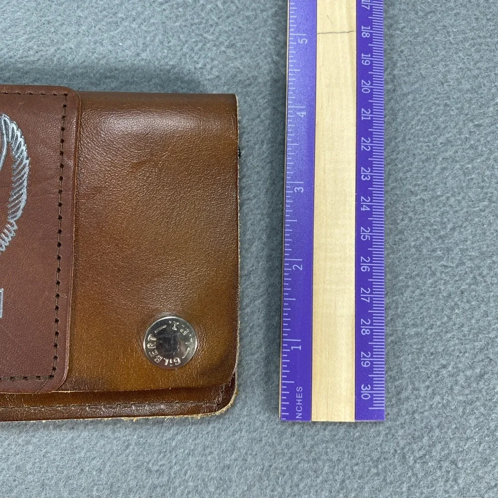 Vintage Harley Davidson Trucker Leather Wallet Tan With Chain Flaw